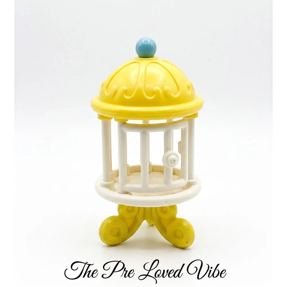 Vintage Smooshees Bird Cage White Yellow Fisher-Price Rare 1987-89